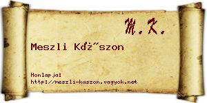 Meszli Kászon névjegykártya